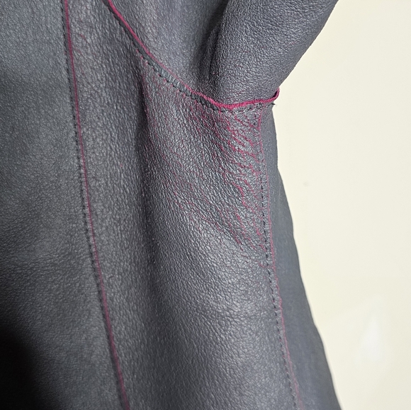 Peck and Peck purple leather jacket womens M reversible - Picture 7 of 10